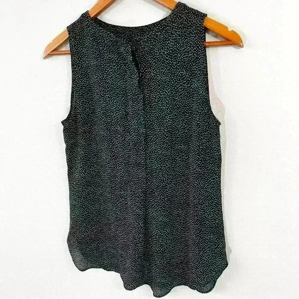 Loft petites black with white speckles sleeveless top - Picture 2 of 3